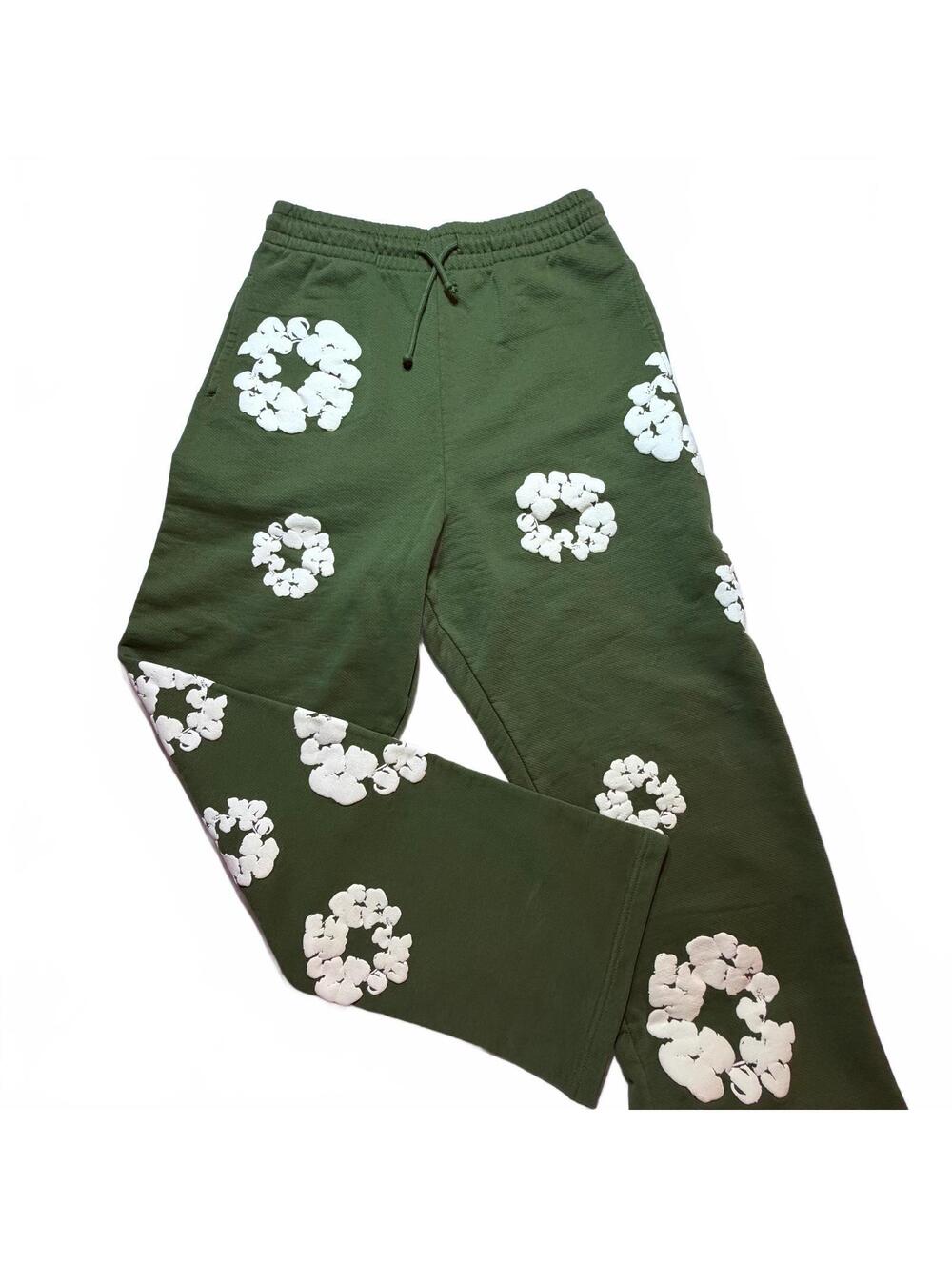 Denim Tears Cotton Wreath Green Sweatpants Size S